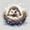 Snowy Sanctuary: Hedgehog\'s Cozy Nest