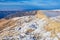 Snowy scenery of the Bermamyt plateau walls