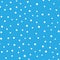 Snowy seamless patern. White dot snowflakes on blue background. Snow and Christmas theme. Abstract backround