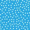 Snowy seamless patern. White dot snowflakes on blue background. Snow and Christmas theme. Abstract backround