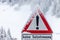 Snowy sign Attention no salt dispersion