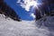 Snowy slope in 3-5 Pigadia ski center, Naoussa, Greece