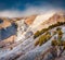 Snowy slopes in Caucasus mountains.