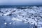 Snowy and Stony Lofoten Islands Seascape in Norway.