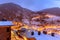 Snowy sunrise in the town of Canillo, Andorra.