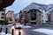 Snowy sunrise in the town of Canillo in Winter. Canillo, Andorra