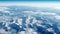 Snowy Swiss Mountains from above on a beautiful day. Scenic Landscape of mountains. Beautiful drone shot of the mountains. Nature