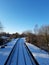 Snowy train tracks