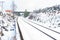 Snowy train tracks