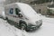 Snowy US Mail vehicle