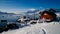 Snowy views from the Brown Station on Paradise Harbor / Island in Antarctica.