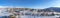 Snowy village with fence on a snowy mountainside area at Draper, Utah