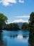 The snowy Villarrica Volcano from the Pullinque lagoon, in the Chilean Patagonia, Los Rios region. Chile