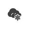 Snowy weather vector icon