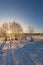 Snowy winter forest with bushes and trees on the stream Bank, Russia, the Urals