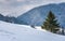 Snowy winter hilly landscape, Slovakia.