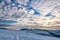 Snowy winter hilly landscape, Slovakia.