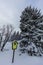 Snowy winter landscape of the east german mountain