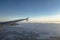 Snowy winter landscape in Finnish Lapland view from an airplane window