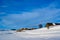 Snowy winter landscape and rural Village in South Germany.