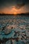 snowy winter landscape - sunset in the snow fields in lower austria