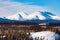 Snowy winter mountain landscape Yukon YT Canada