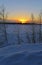 Snowy wintry scene in Lapland Finland