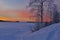 Snowy wintry scene in Lapland Finland