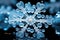 Snowy wonder: close up snowflake on serene background
