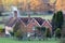 Snug English country house at dusk