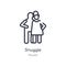 snuggle outline icon. isolated line vector illustration from people collection. editable thin stroke snuggle icon on white