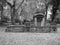 Soane Mausoleum in London, black and white