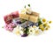 Soap bars with fresh flowers