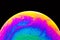 Soap bubble close up macro abstraction and planet imitation. Abstract background with colorful gradient colors