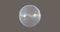 Soap bubble isolated on gray, road sun and blue sky reflection