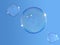 Soap-bubbles on blue sky