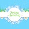 Soap bubbles frame. Spring cleaning concept. Vector