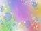 Soap bubbles on a gentle colored background
