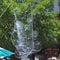 Soap bubbles with street background on Cherry Creek Art Festival in Denver