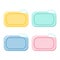 Soap color bars set with bubbles isolated vector illustration
