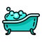 Soap foam bathtub icon, outline style
