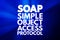 SOAP - Simple Object Access Protocol acronym, technology concept background