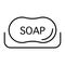 Soap thin line icon. Hygiene illustration isolated on white. Toiletries outline style design, designed for web and app