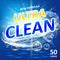 Soap ultra clean design product. Toilet or bathroom tub cleanser. Wash soap background design. Laundry detergent package