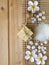 Soap,wooden ball,stones and tiare flowers