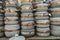 Soapstone pots at a crafts fair in the center of Ouro Preto, Minas Gerais, Brazil