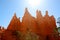 Soaring hoodoos against the bright blue sky in Bryce Canyon National Park