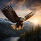 Soaring Majesty: Eagle Flying High. Generative AI