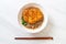 Soba ramen noodle with Japanese fried pork cutlet (tonkatsu