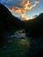 Soca river at sunset